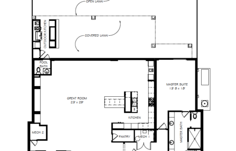 The Island Series II Custom Home Floor-plan Main Floor