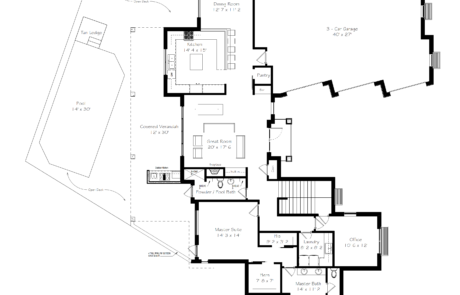 The Coastal Series 3 Custom Home First Floor Floor-plan