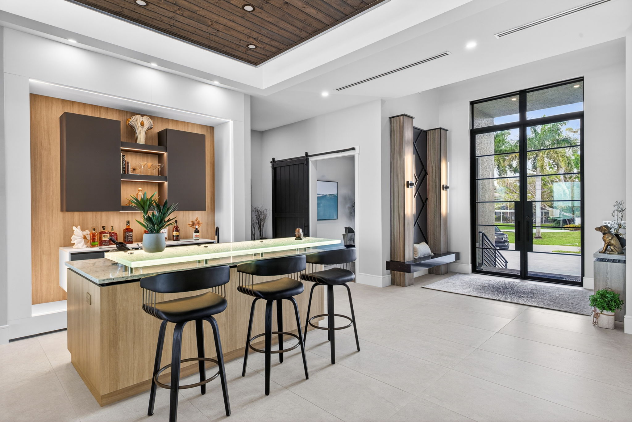 Whiskey Creek model home mini bar