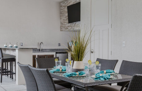 The Persano- 4 bedroom Model Home Outdoor Kitchen Area- Fort Myers Custom Home Builders