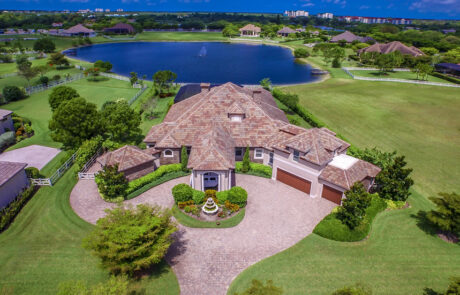 the bella drisage custom home arial view