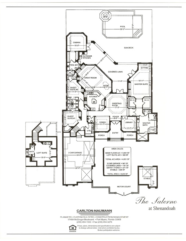 the salerno model at shenandoah custom home floor plan